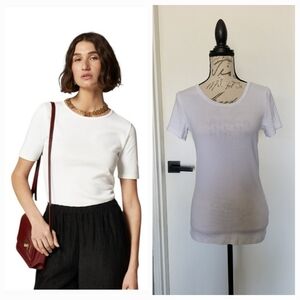 J. Crew Perfect Fit Tee White Fitted Short Sleeve T-Shirt Cotton Size M LIKE NEW